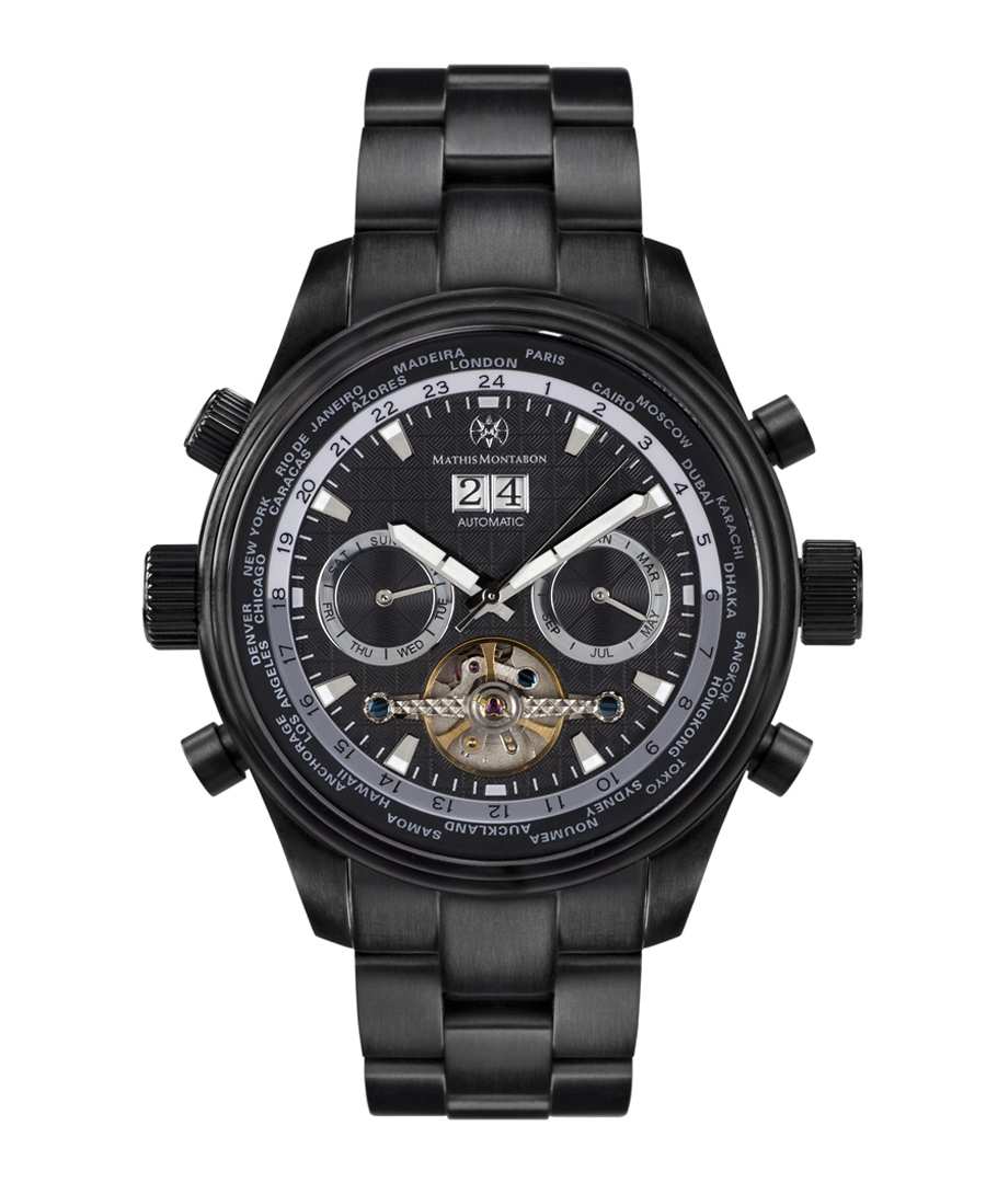 Globe Trotter IP-plated steel watch Sale - mathis montabon