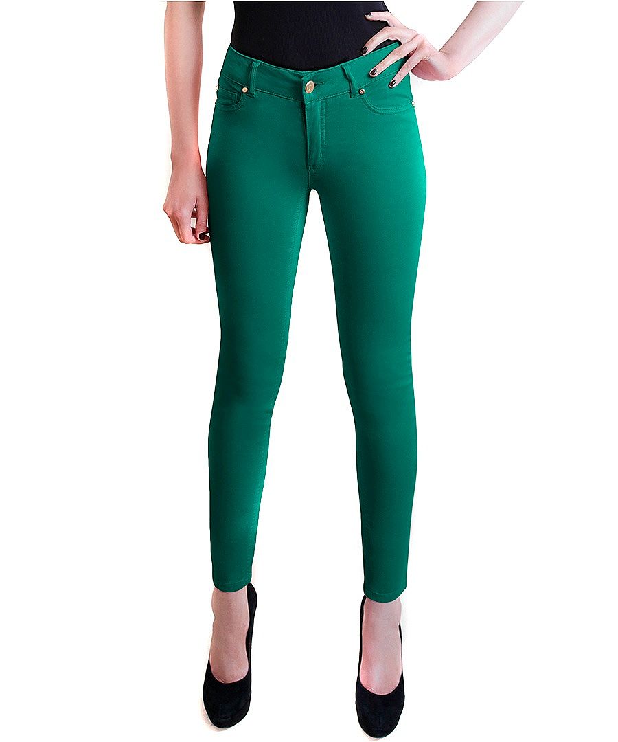 Discount Skinny jeans in emerald green SECRETSALES