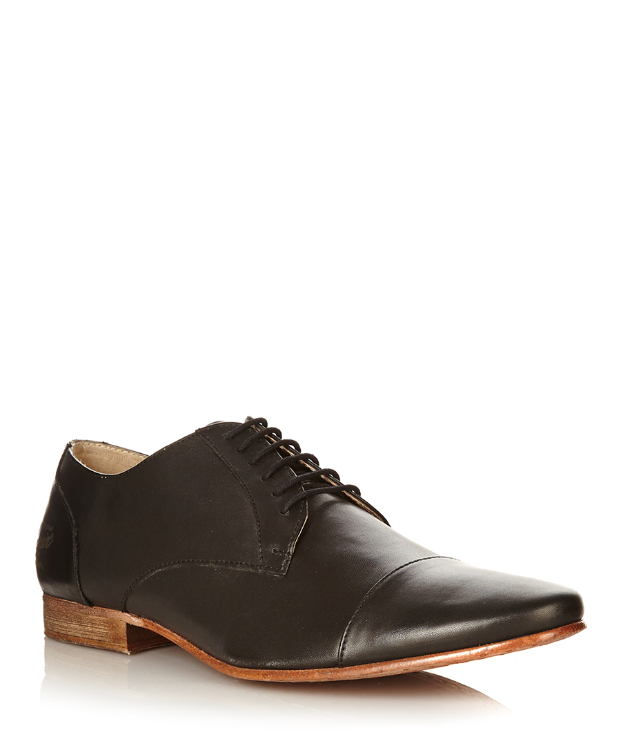 Discount Brandon black leather shoes SECRETSALES