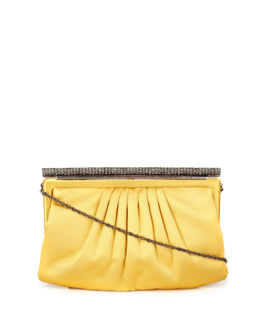 Discount Yellow silk clutch SECRETSALES
