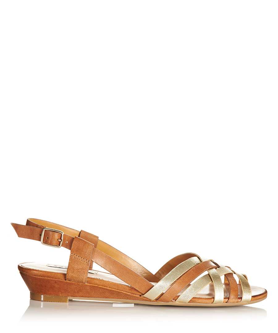 Discount Jester tan leather wedges | SECRETSALES