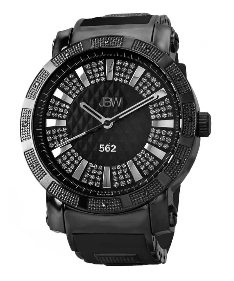 562 black rubber & diamond bezel watch Sale - jbw