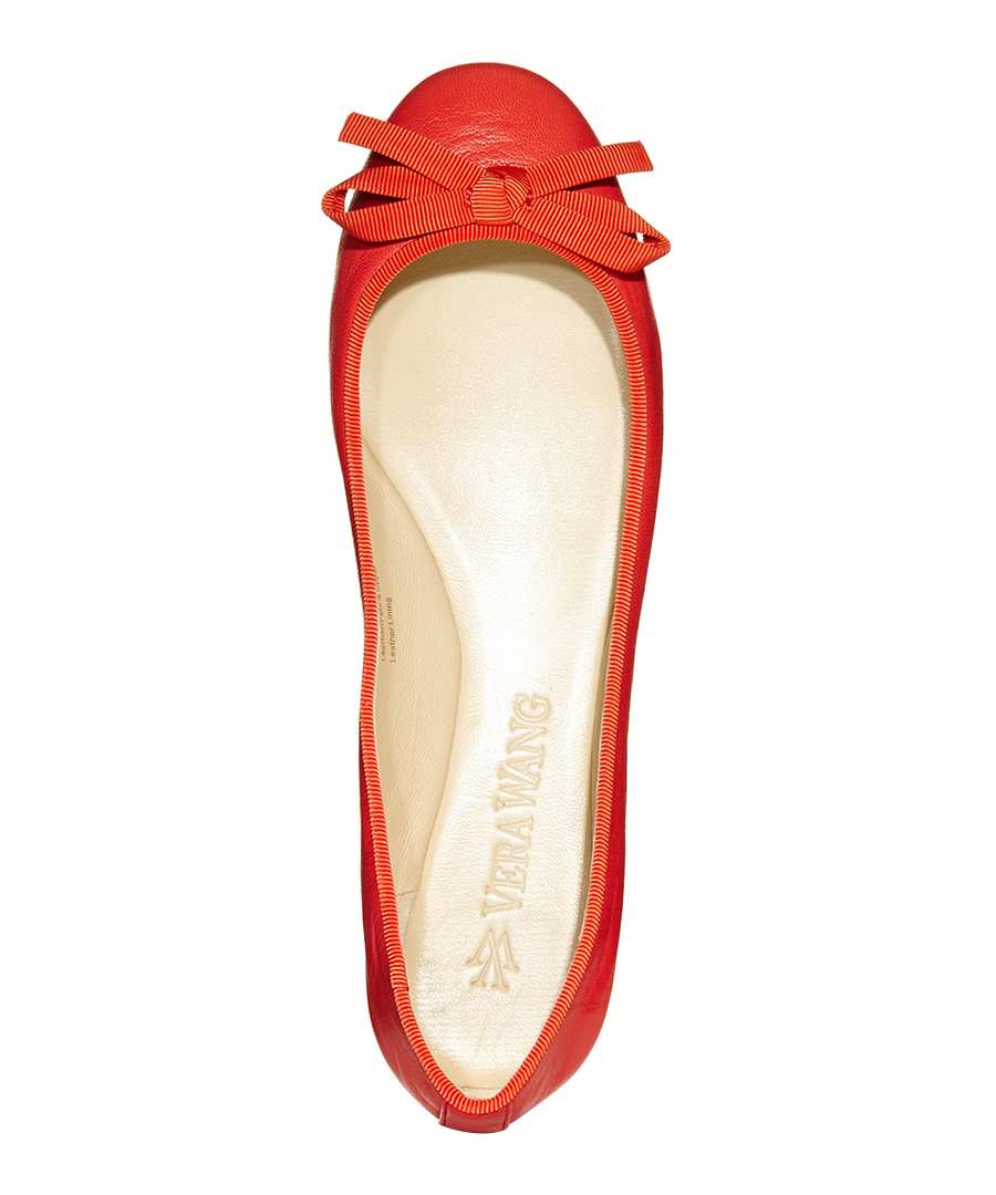 coral leather flats