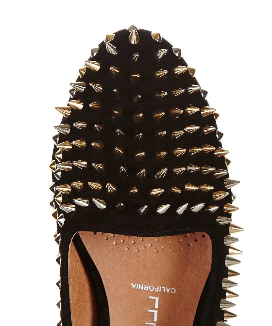 Discount Digi black suede studded flats SECRETSALES