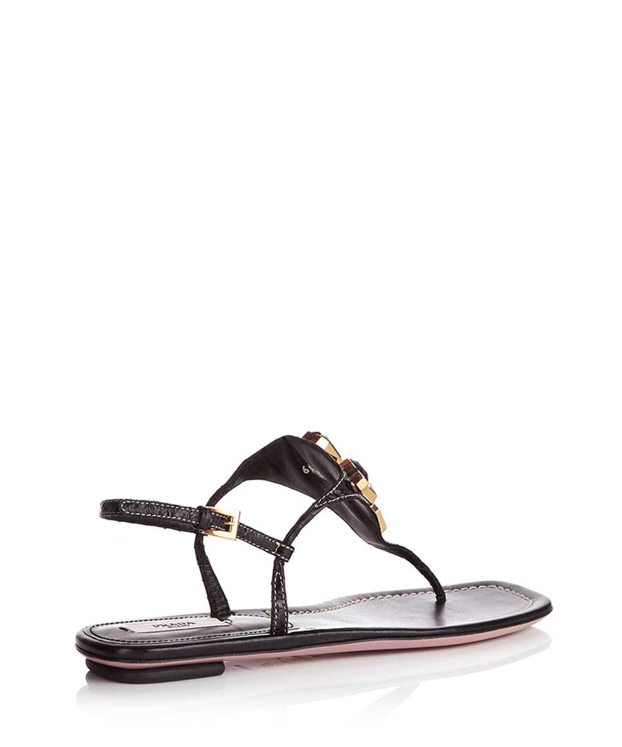 Discount Black leather jewelled sandals | SECRETSALES