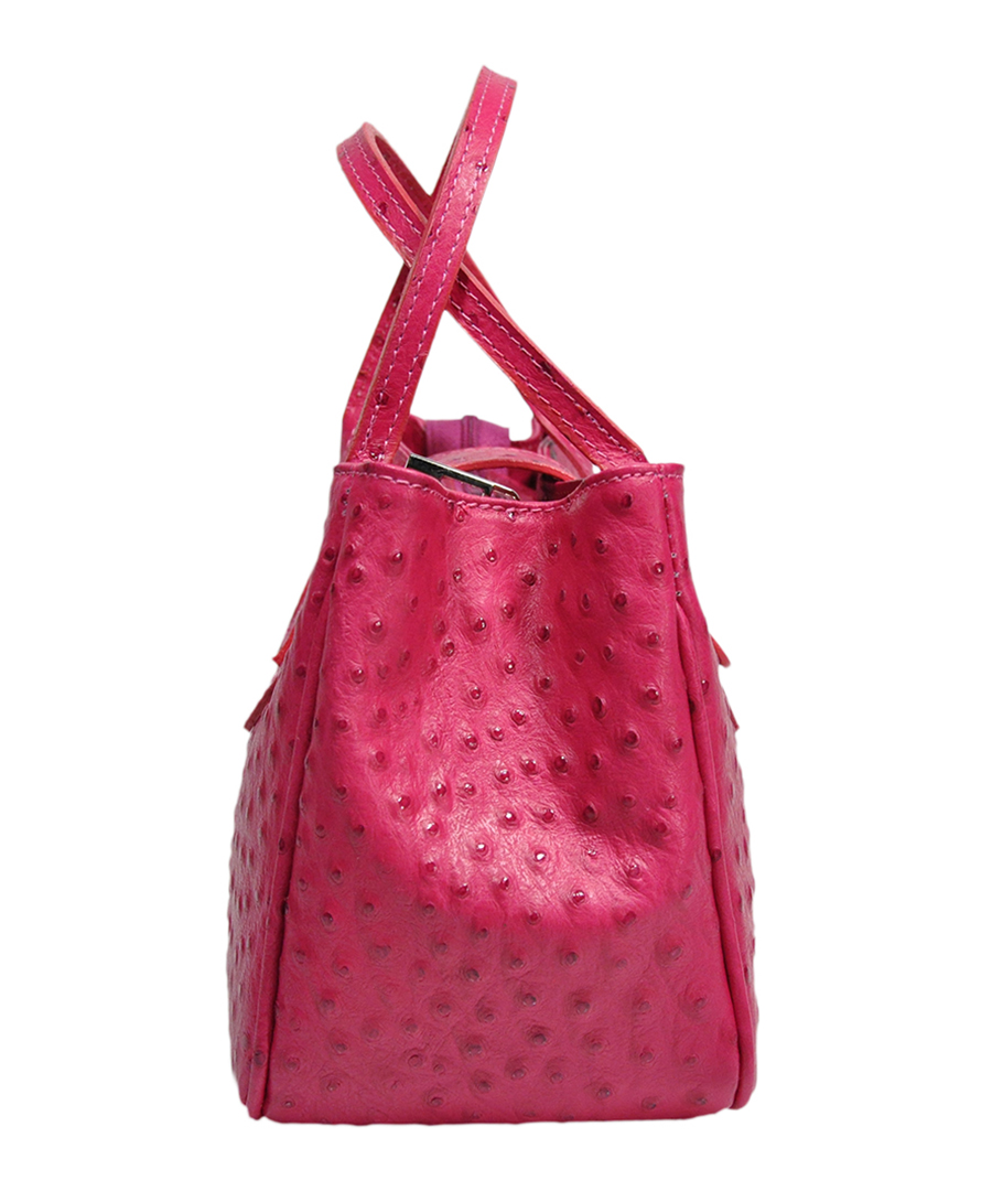 Discount Pink ostrich effect leather bag SECRETSALES
