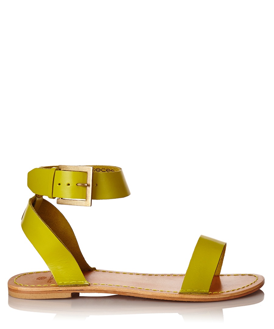 Discount Carla bright yellow leather sandals SECRETSALES
