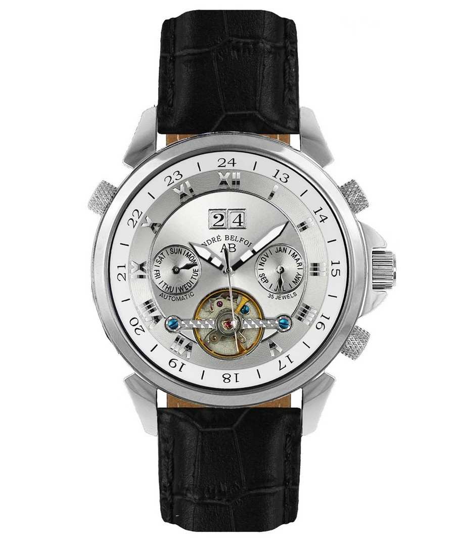 Étoile Polaire black leather watch Sale - andre belfort
