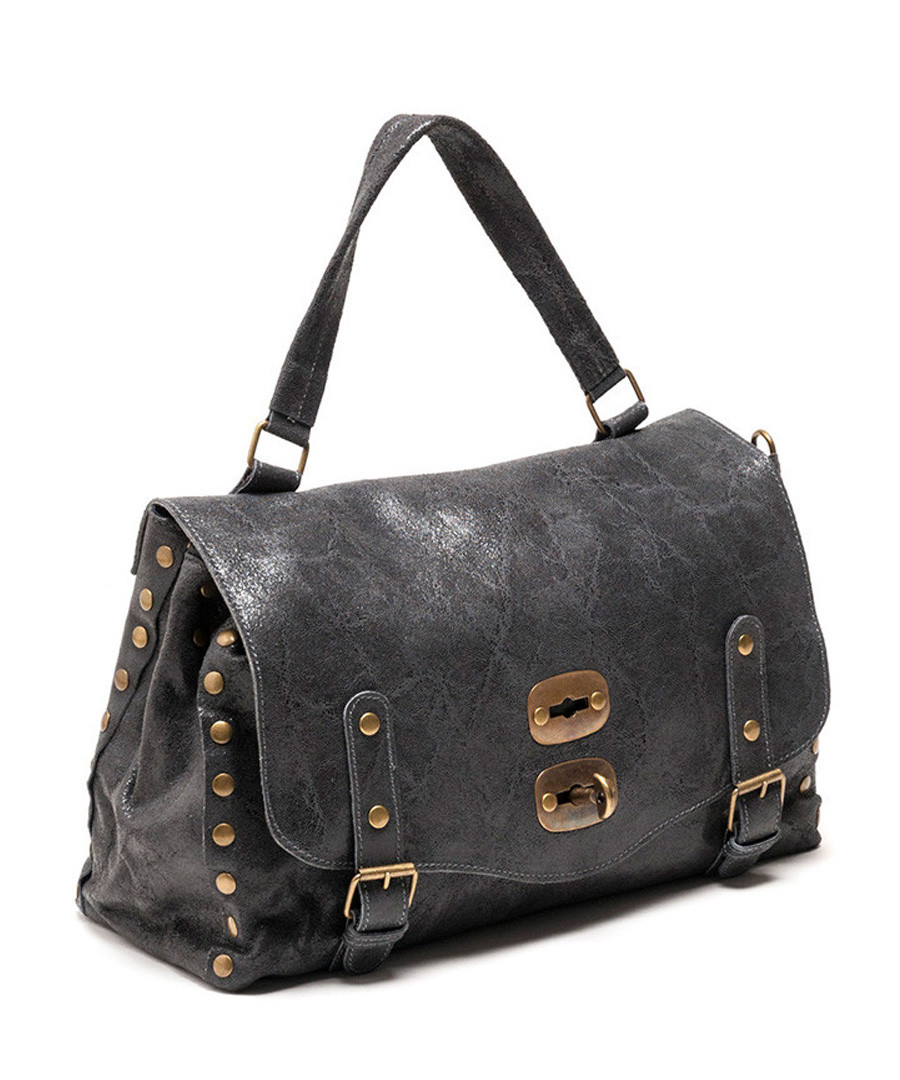 Discount Grey leather vintage style satchel SECRETSALES