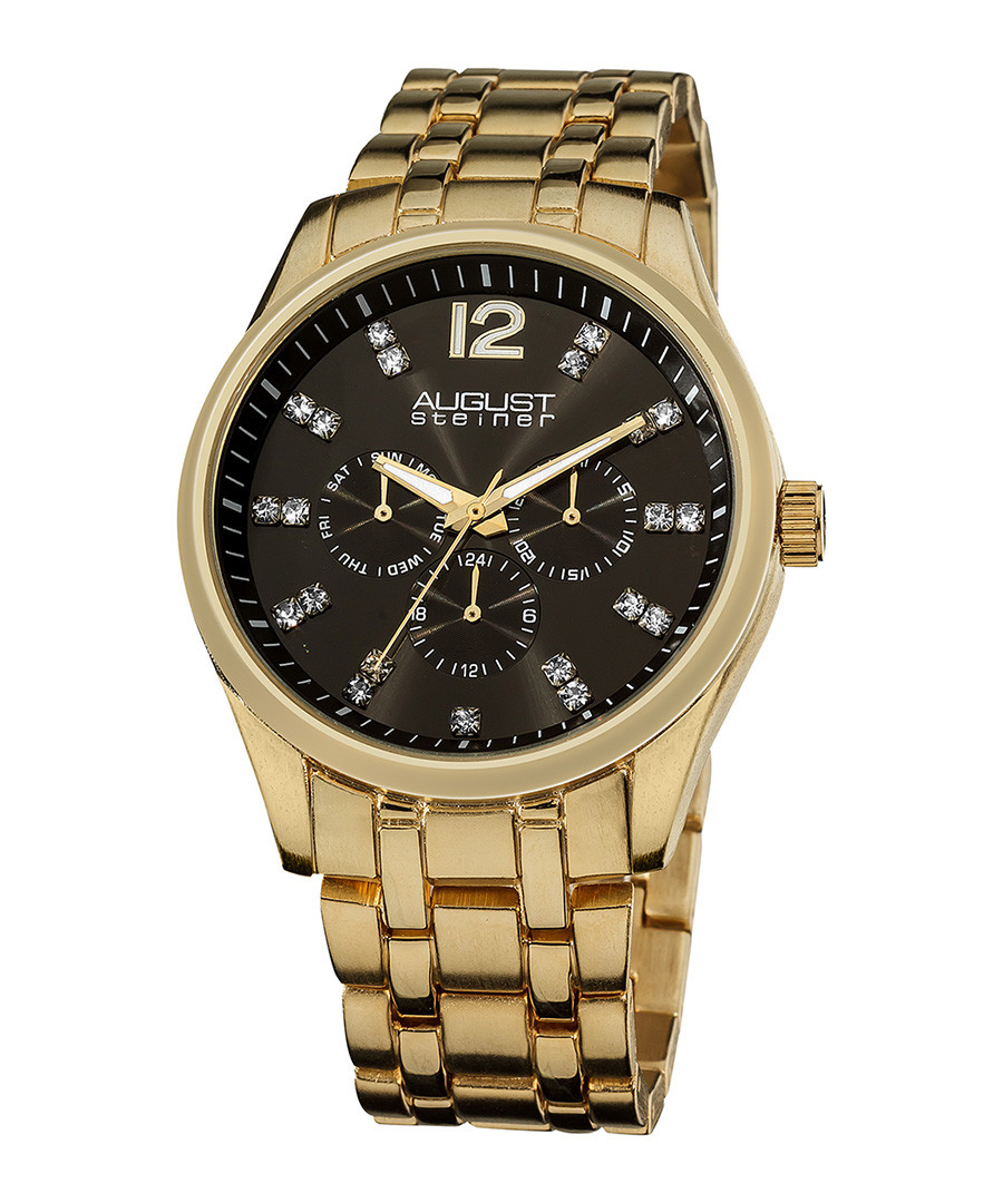 Gold-tone & crystal detail watch Sale - august steiner