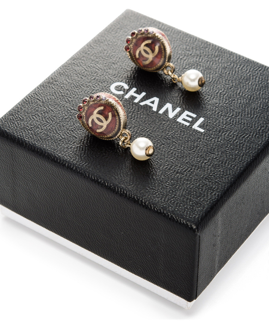 chanel earrings red