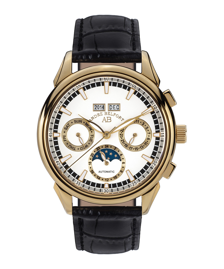 Ambassadeur gold-tone & leather watch Sale - andre belfort