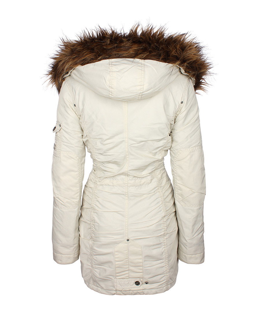 white padded parka