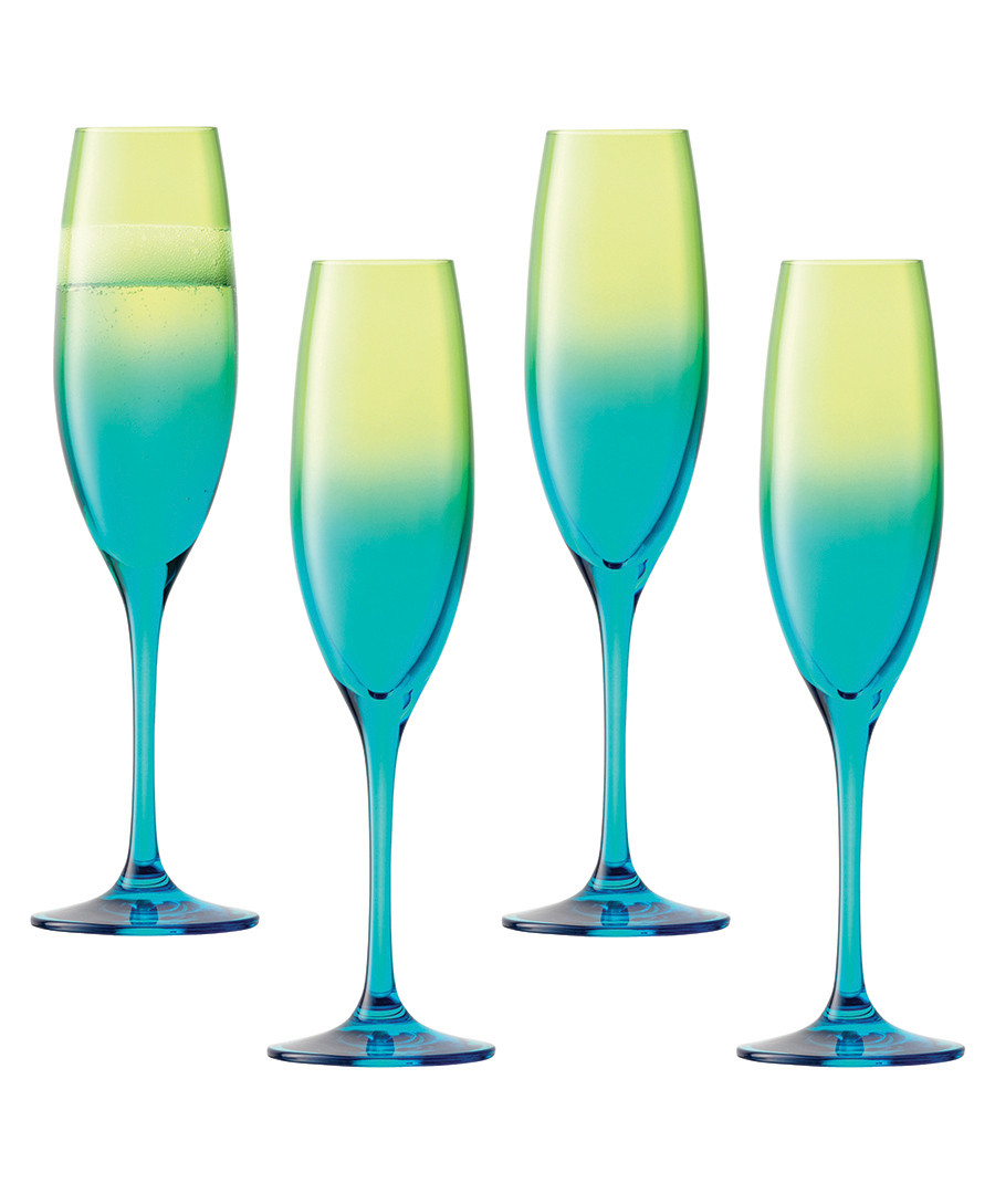 Discount Set of four Mezzo lime Champagne flutes SECRETSALES