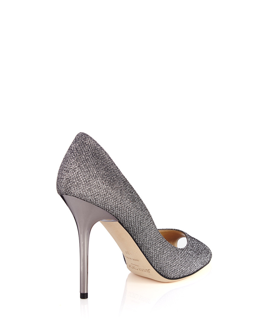 gray peep toe heels