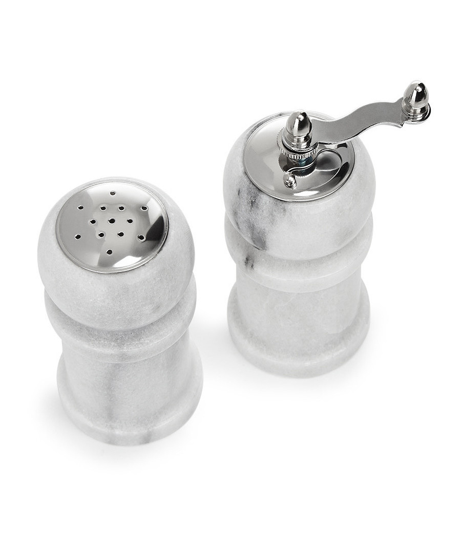 Discount 2pc grey marble salt & pepper mill set SECRETSALES