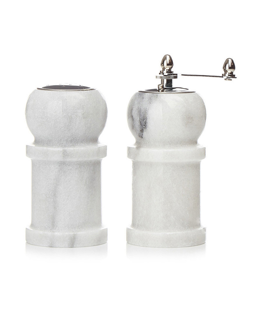 Discount 2pc grey marble salt & pepper mill set SECRETSALES