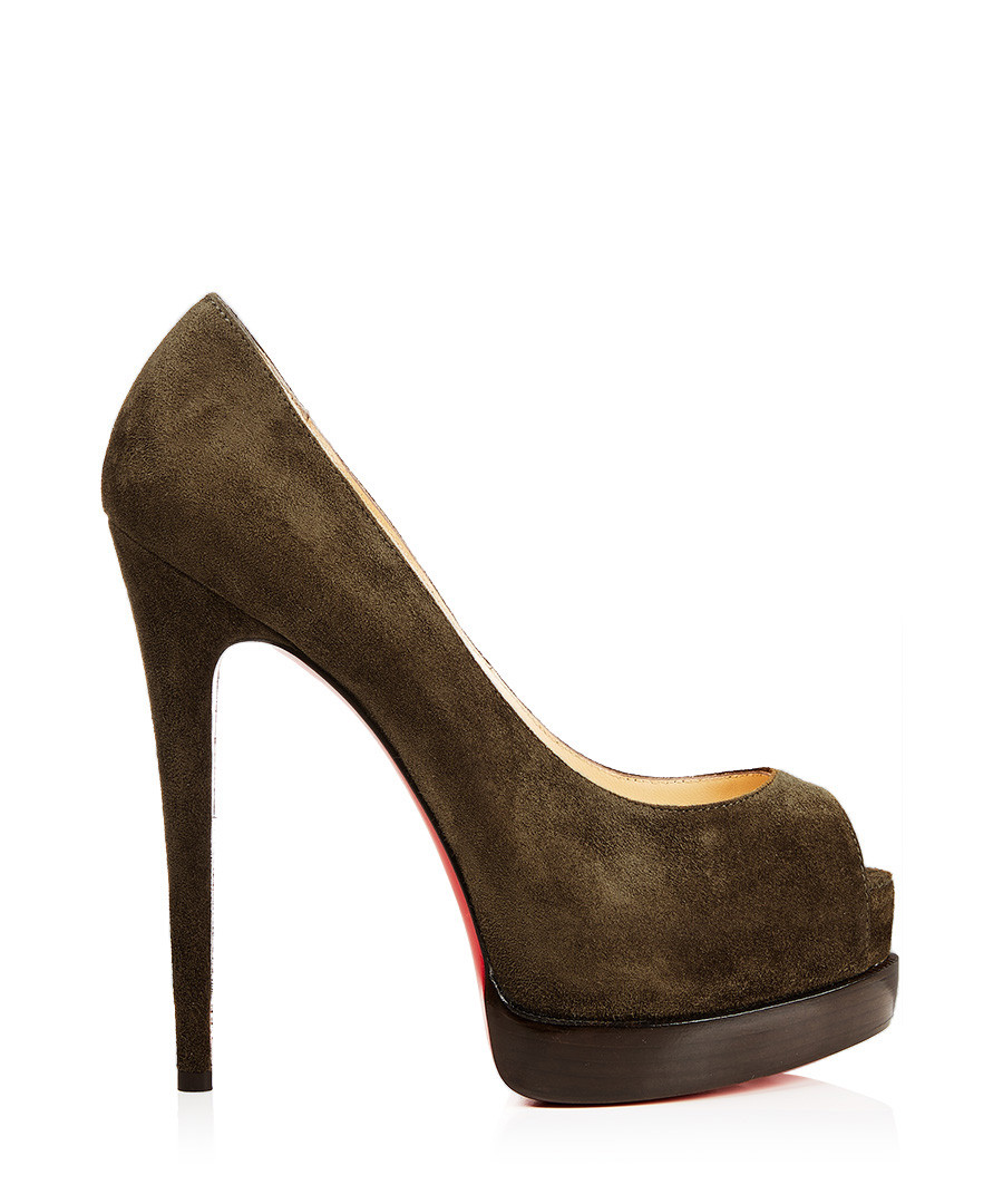 Discount Palais Royal bronze suede heels SECRETSALES