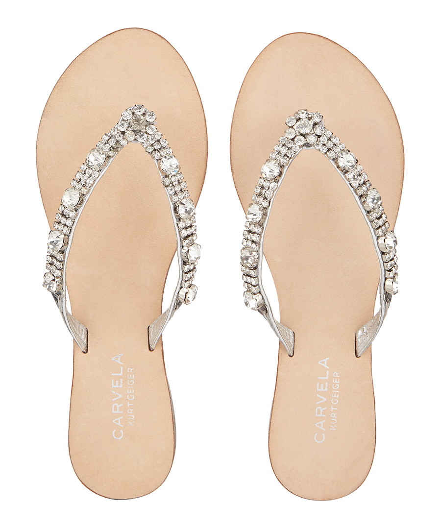 Discount Brea Silver leather embellished sandals SECRETSALES
