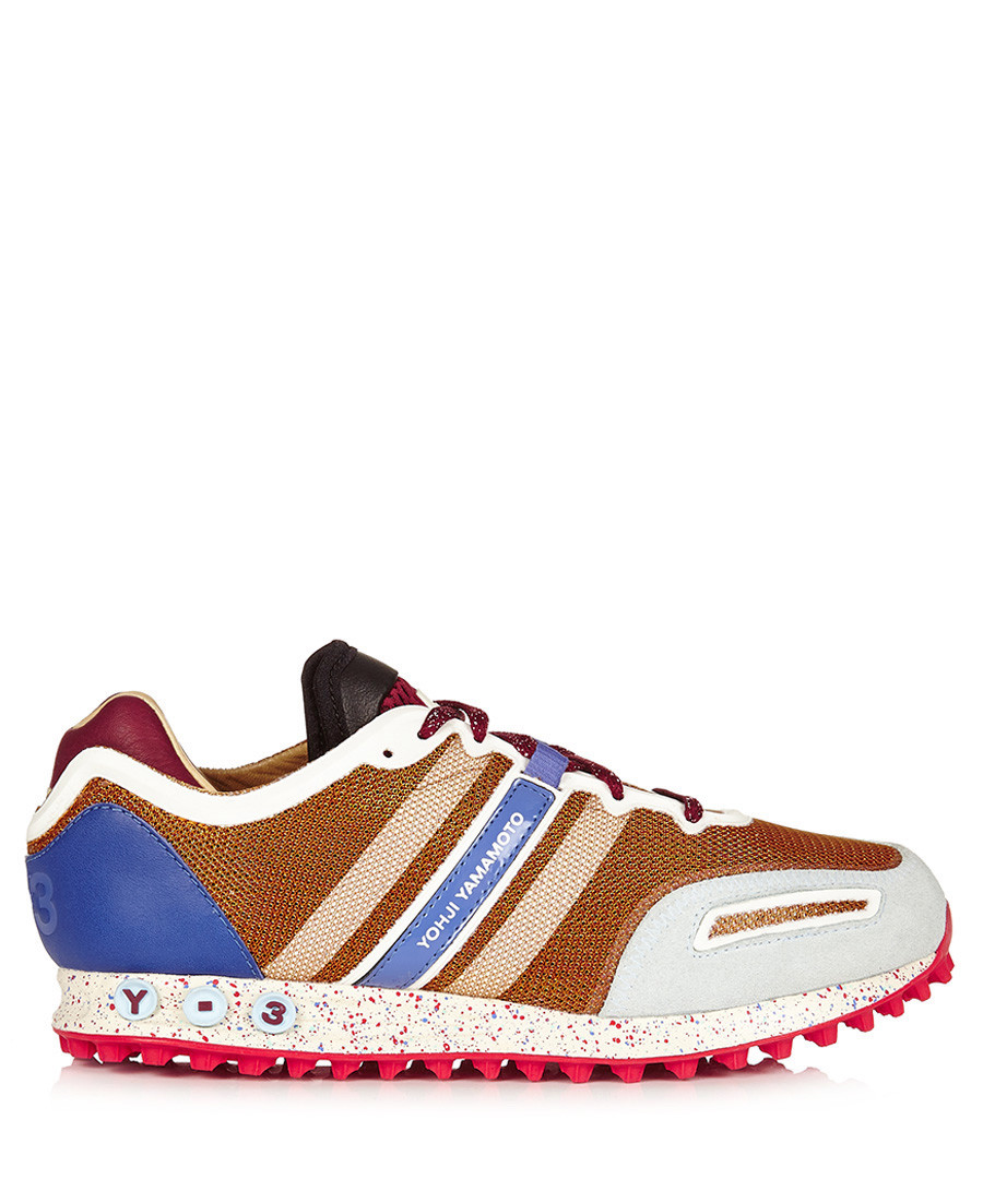 Purple & orange leather sneakers Sale - y-3
