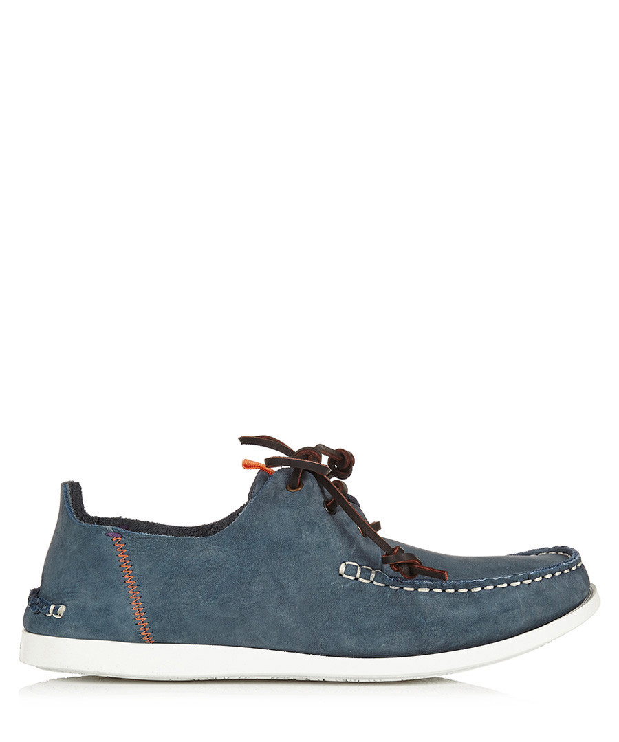 Blue & white suede boat shoes Sale - PAUL SMITH