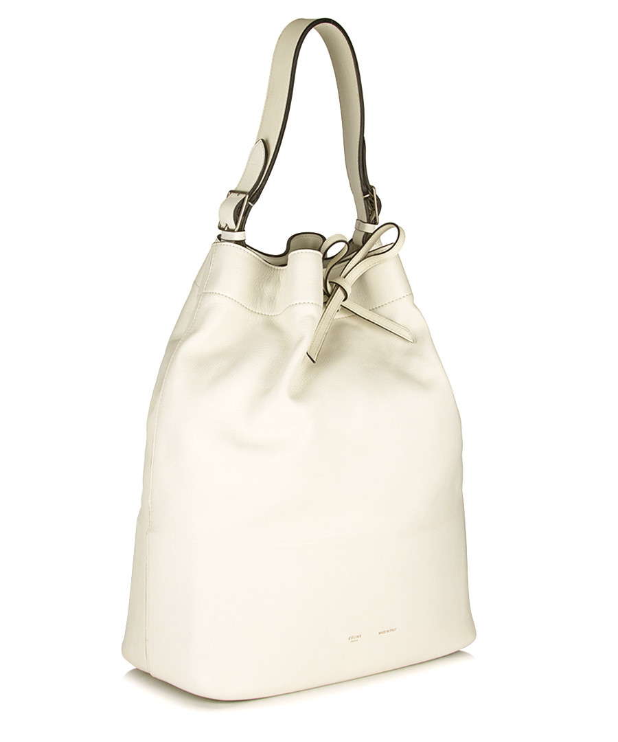 Discount White leather drawstring bucket bag SECRETSALES