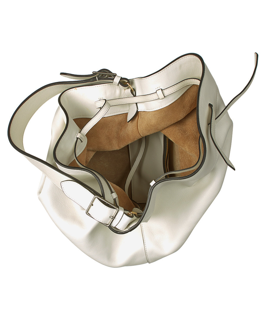 Discount White leather drawstring bucket bag SECRETSALES