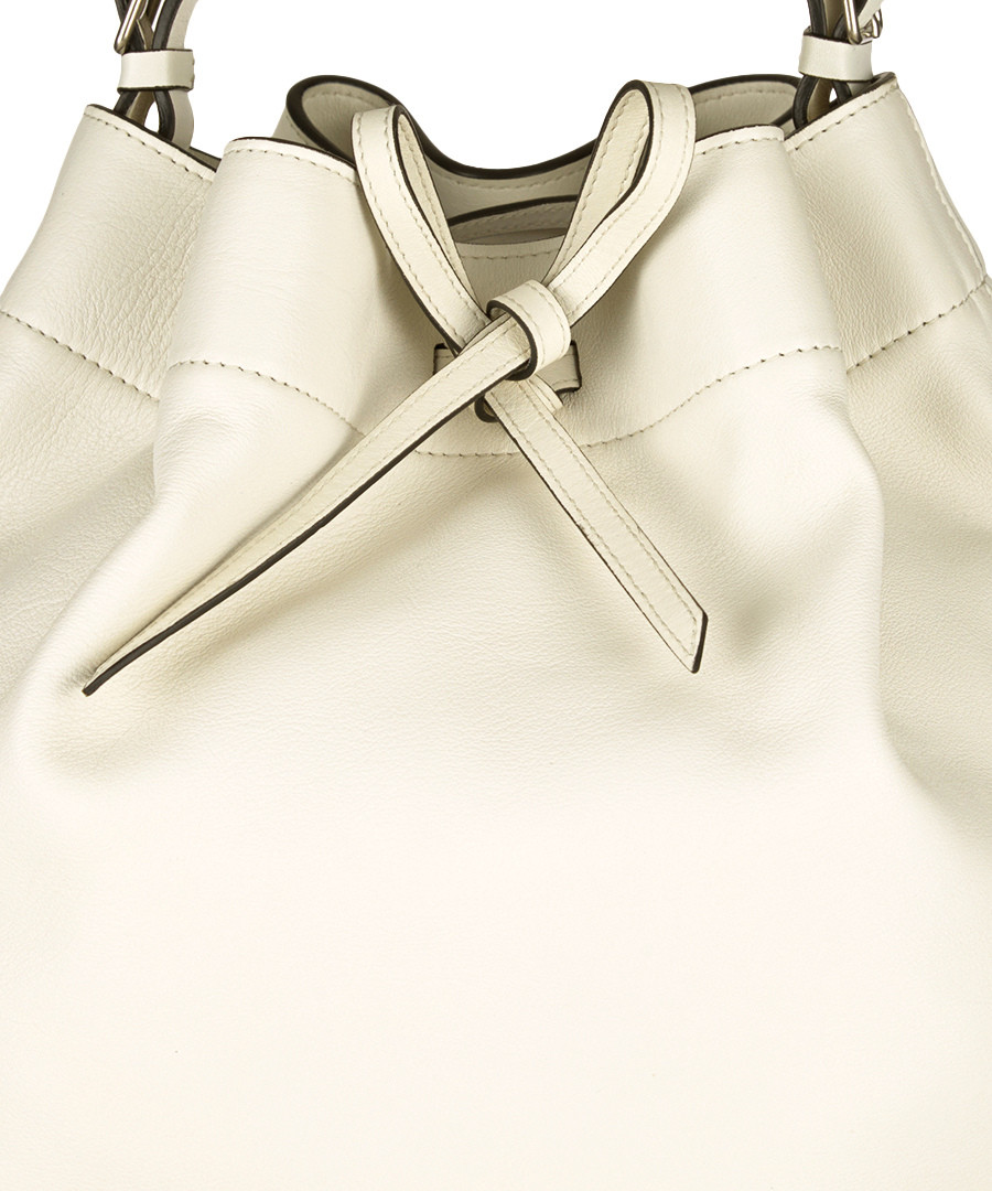 Discount White leather drawstring bucket bag SECRETSALES
