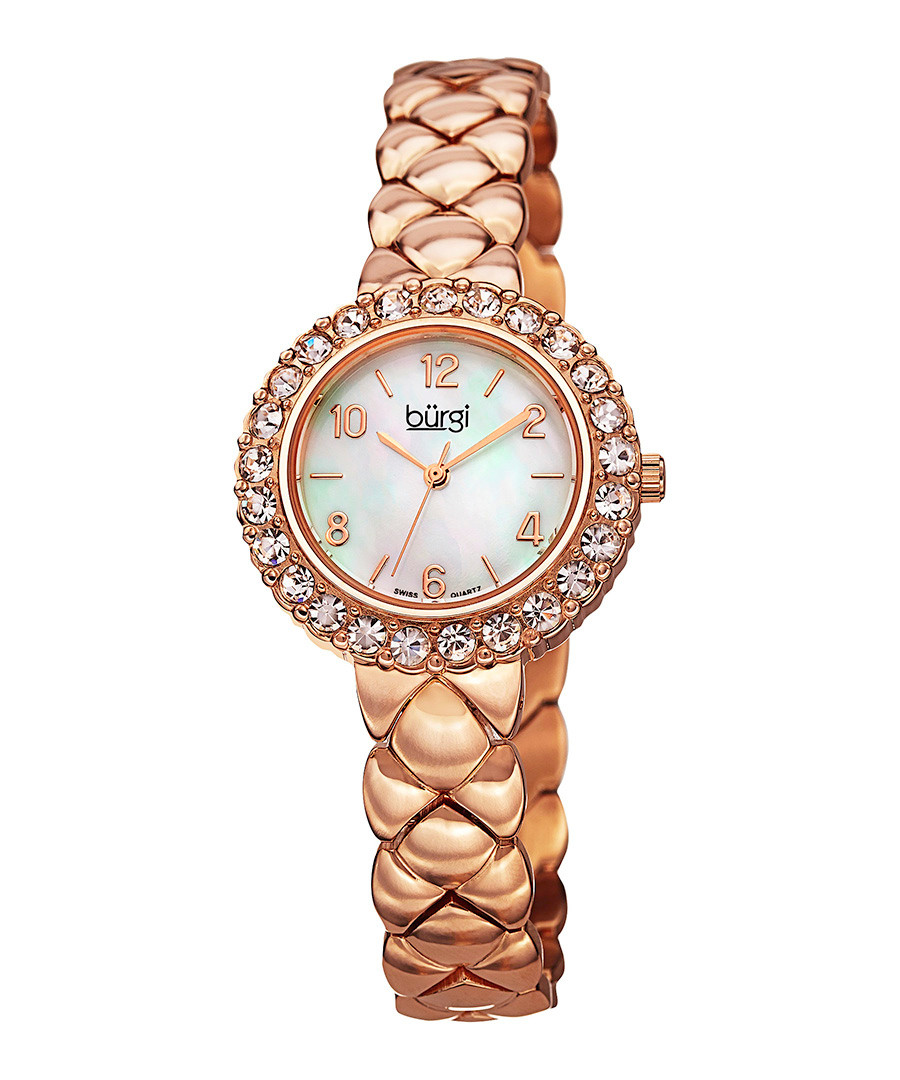 Rose gold-tone mother-of-pearl watch Sale - Burgi