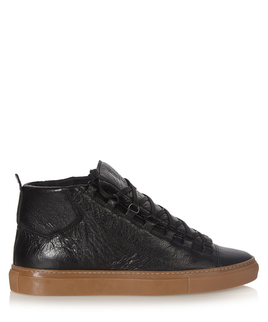 Black high-top leather trainers Sale - balenciaga