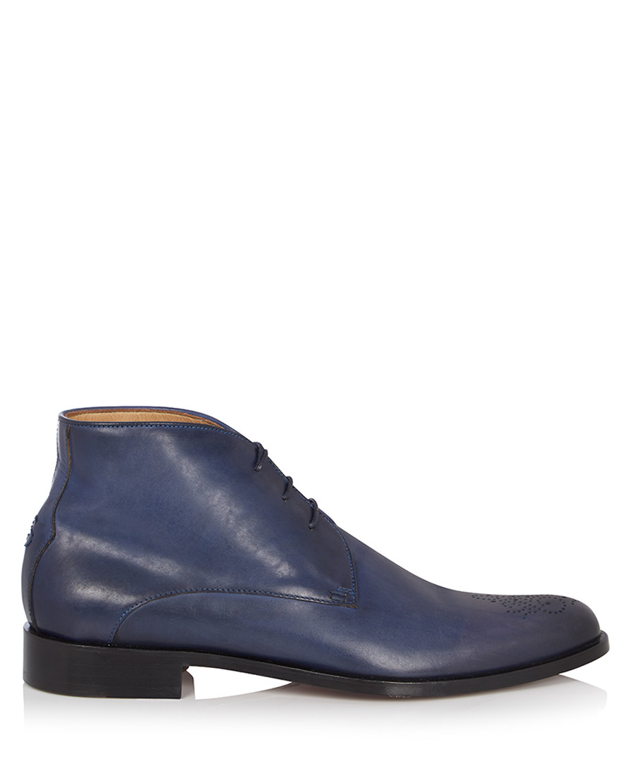 Discount Noceto navy leather ankle boots | SECRETSALES