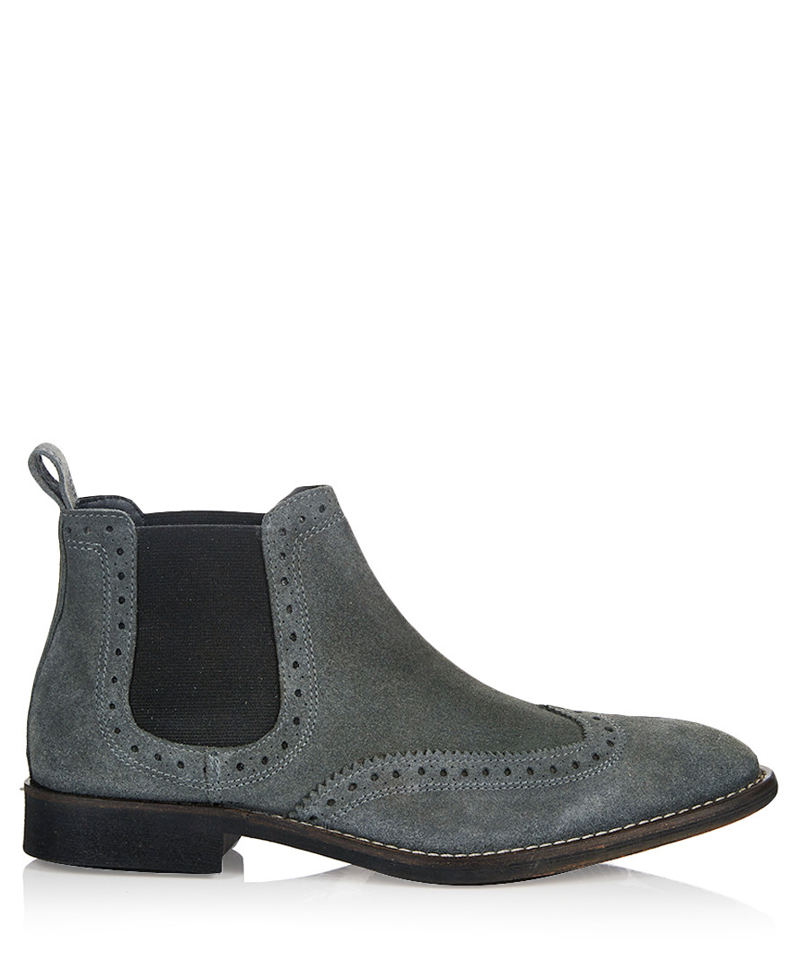 Discount Weston grey suede brogue Chelsea boots SECRETSALES
