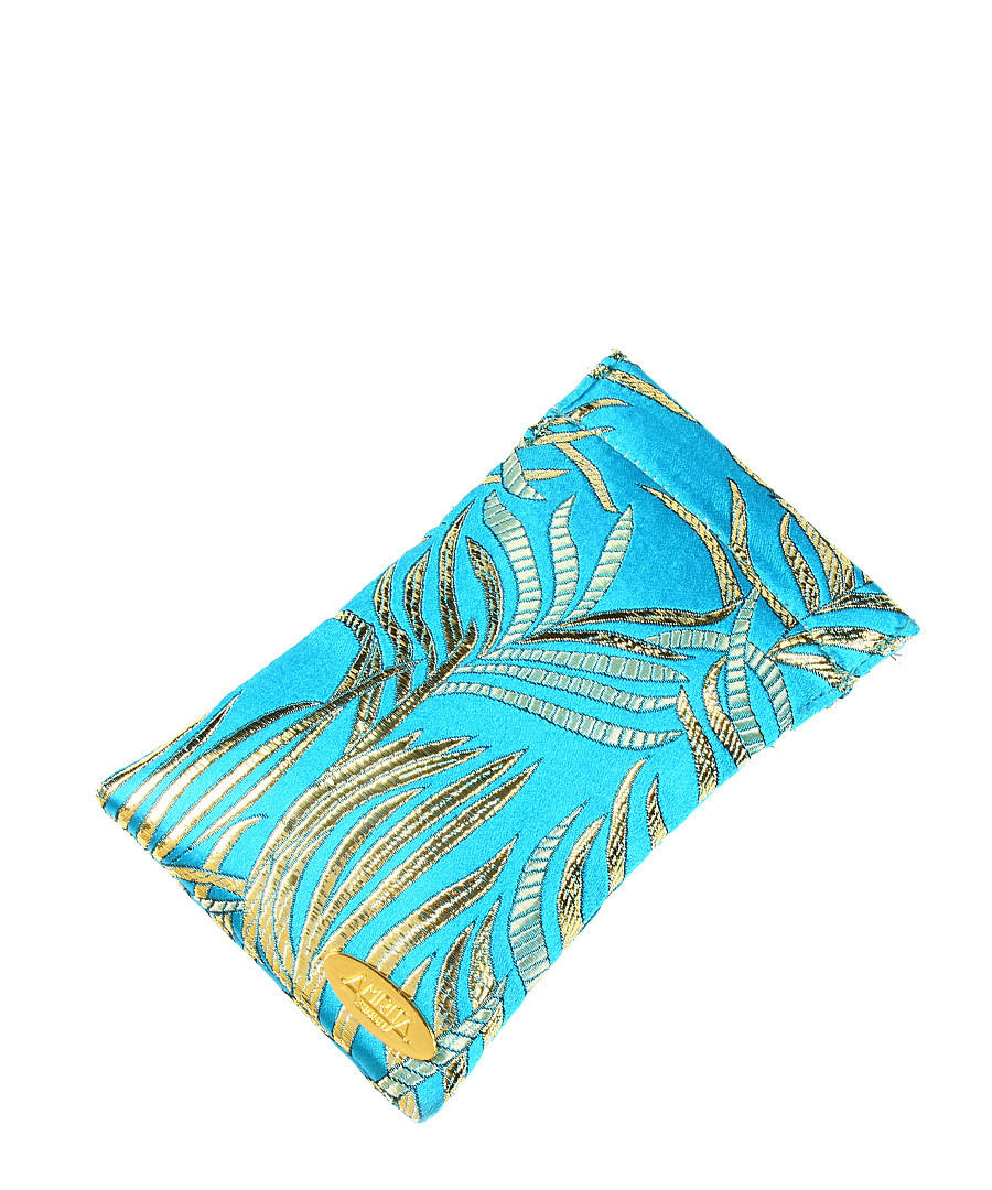 Turquoise silk glasses case Sale - amrita singh