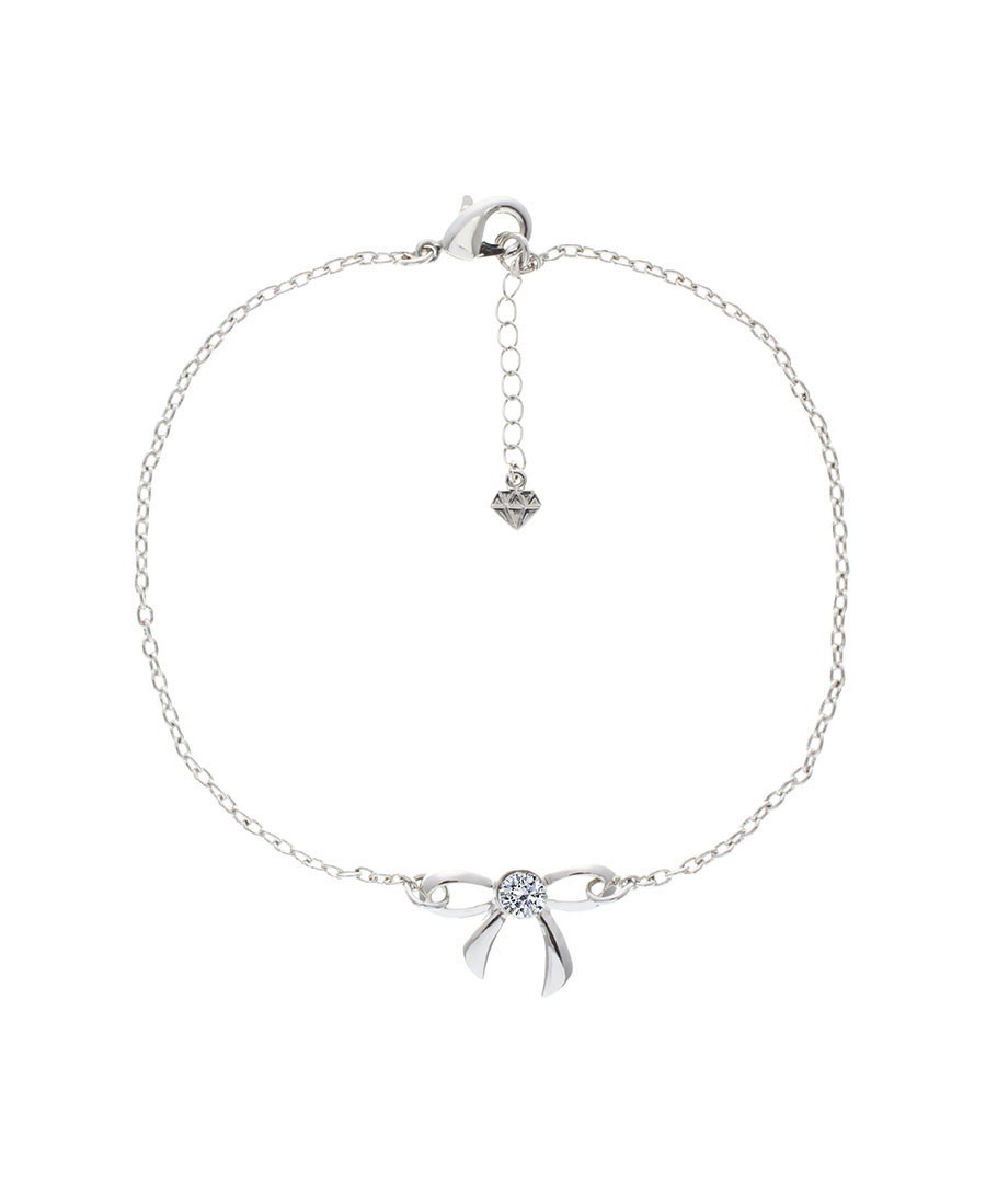 White gold-plated Swarovski bow bracelet Sale - diamond style