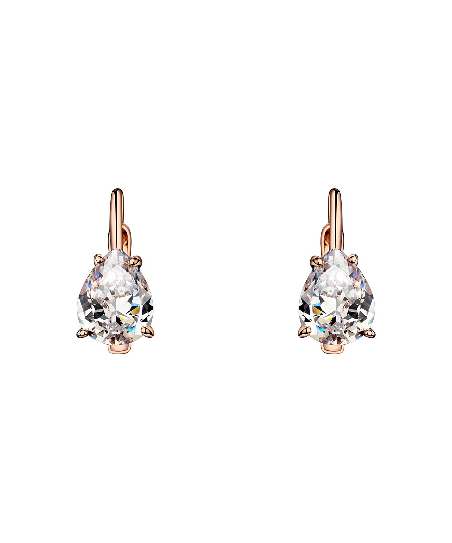 Rose gold-tone crystal earrings Sale - caromay