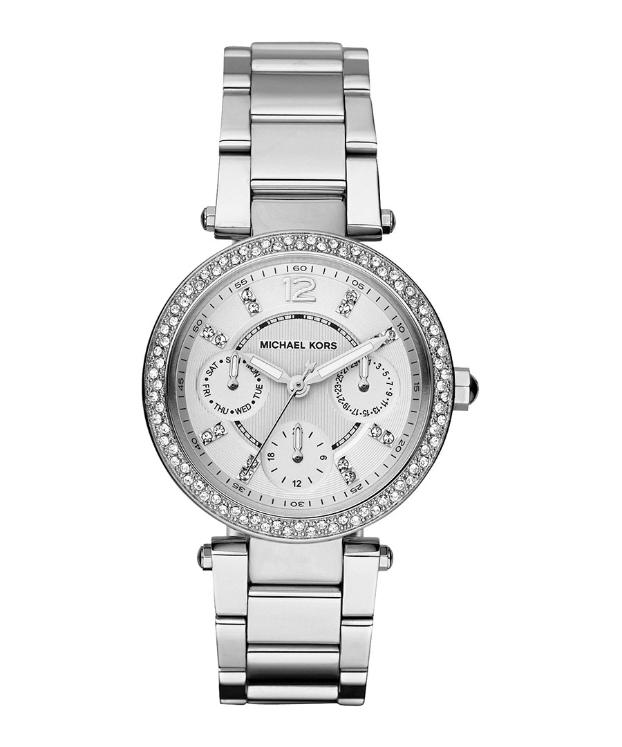Parker silver-tone & crystal bezel watch Sale - michael kors