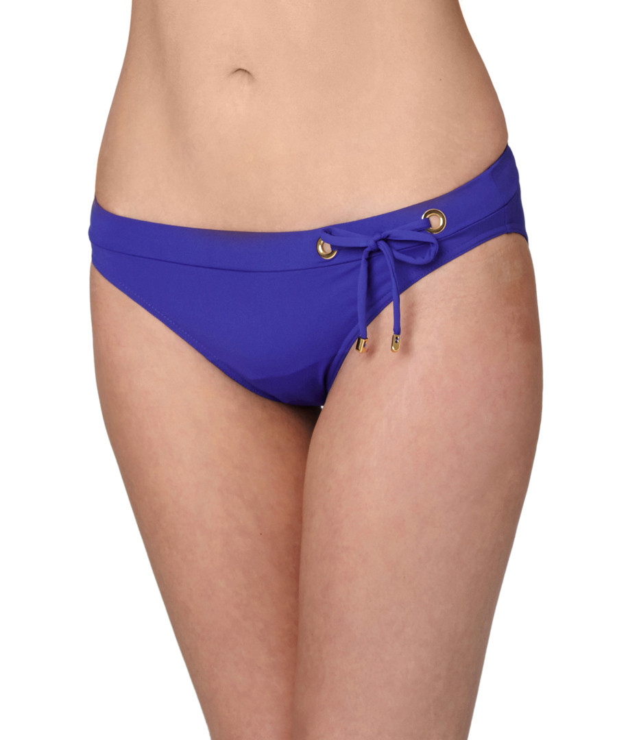 Dressy blue side tie bikini briefs Sale - Huit