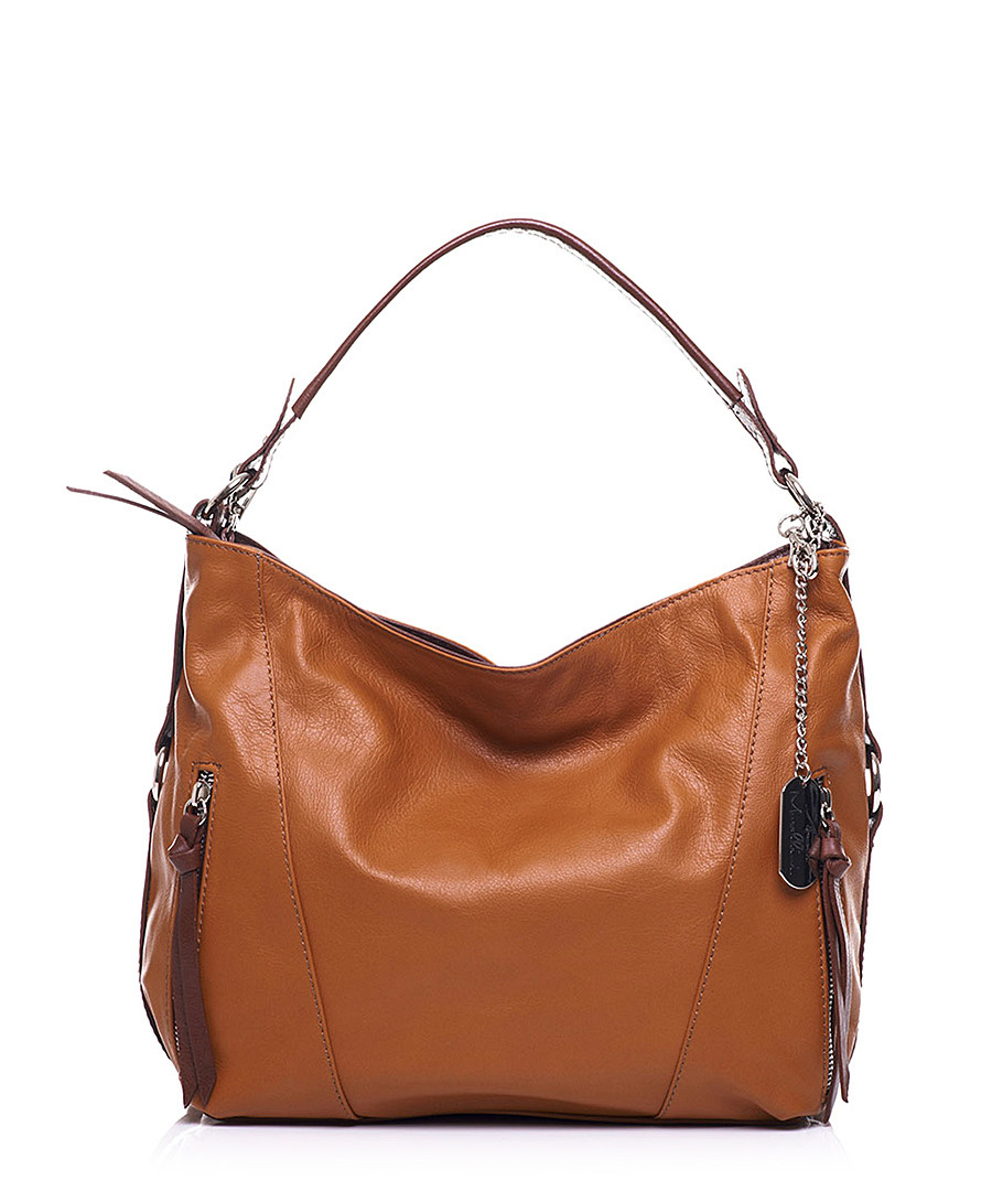 Tan leather twin-strap shoulder bag Sale - anna morellini