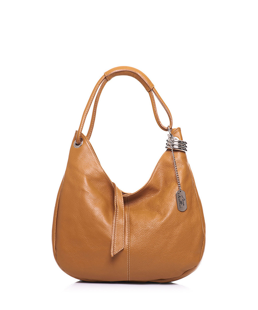 Tan leather slouch shoulder bag Sale - Anna Morellini