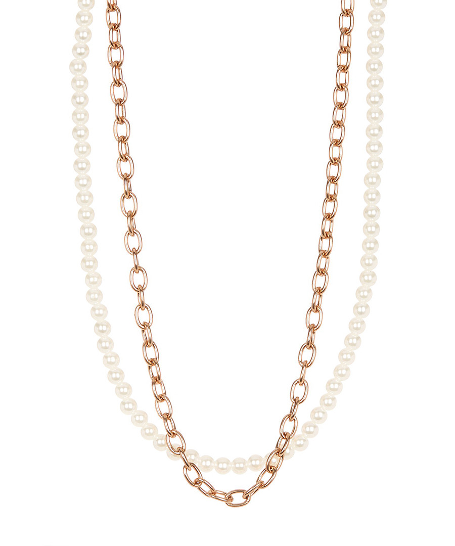 18k rose gold-plated & pearl necklace Sale - liv oliver