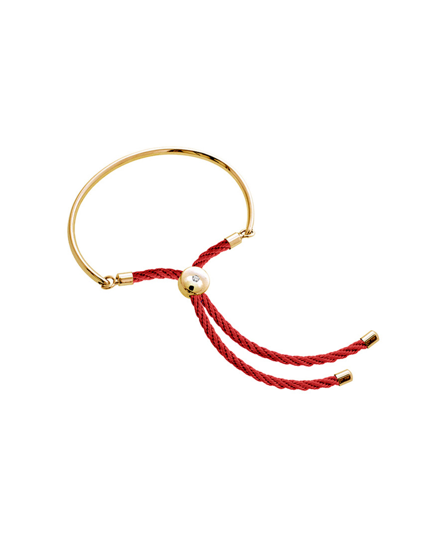Bali gold-tone & red cord bracelet Sale - diamond style