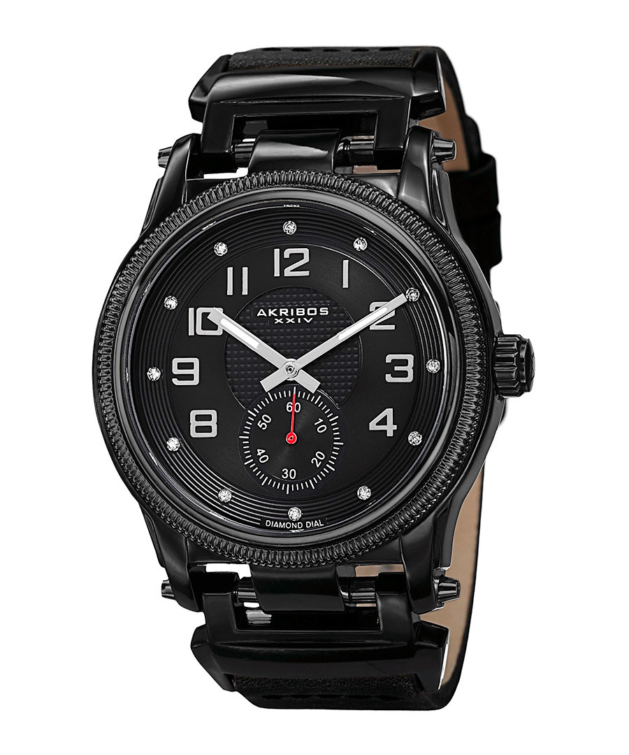 Black & diamond time marker watch Sale - Akribos XXIV