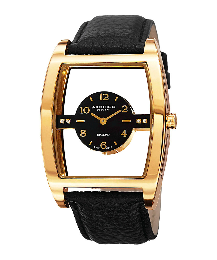 Black & gold-tone cut-out dial watch Sale - Akribos XXIV