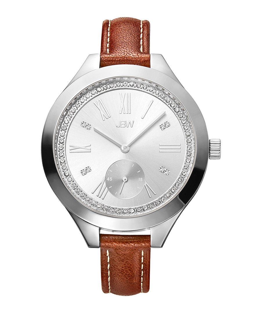 Aria steel, diamond & leather watch Sale - jbw