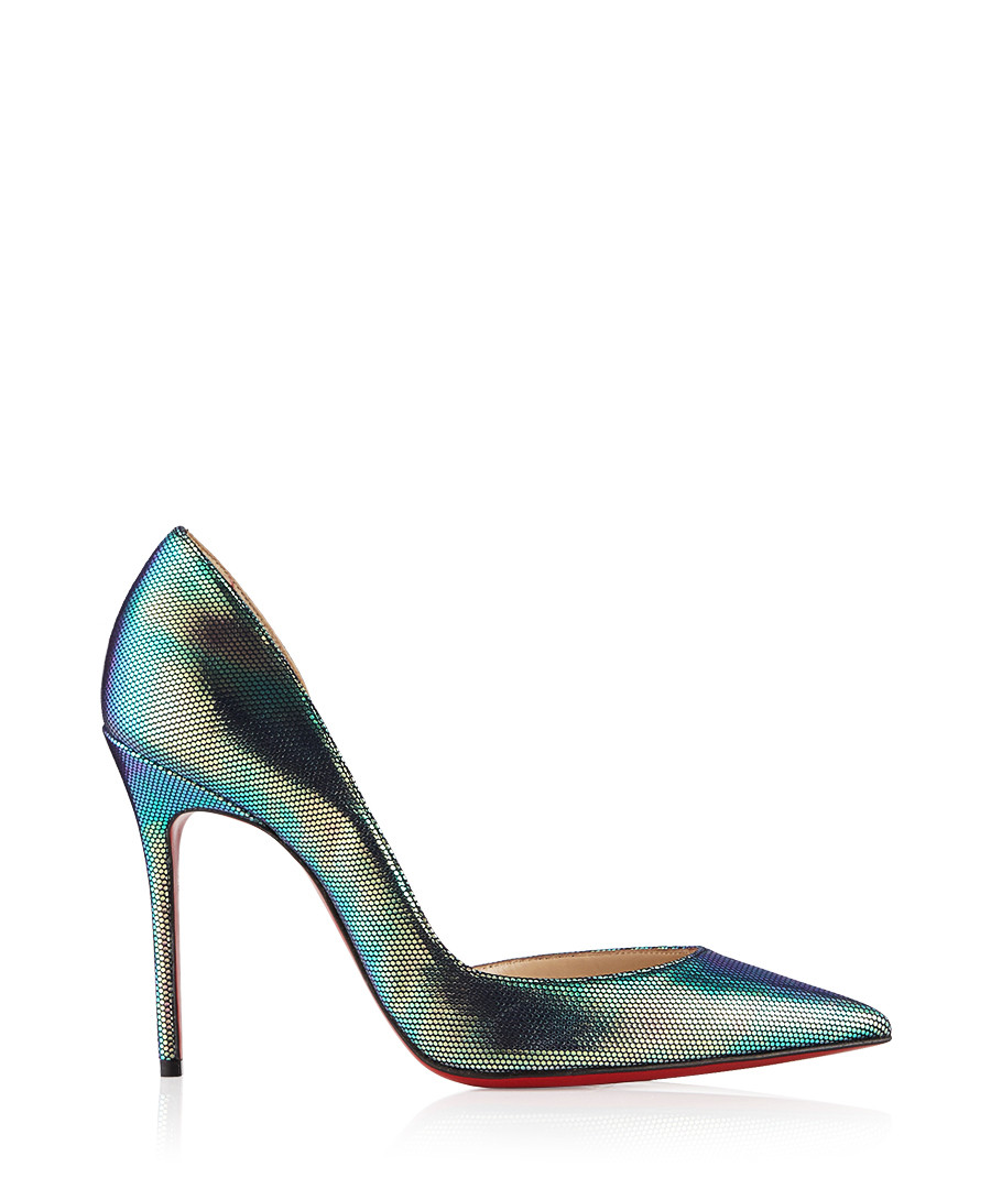 Christian Louboutin Iriza green \u0026amp; purple leather heels, Designer ...  