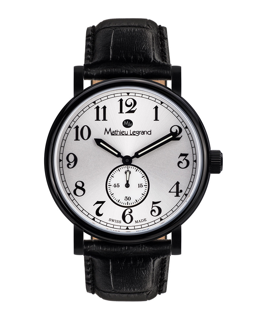 Classique IP black leather watch Sale - mathieu legrand