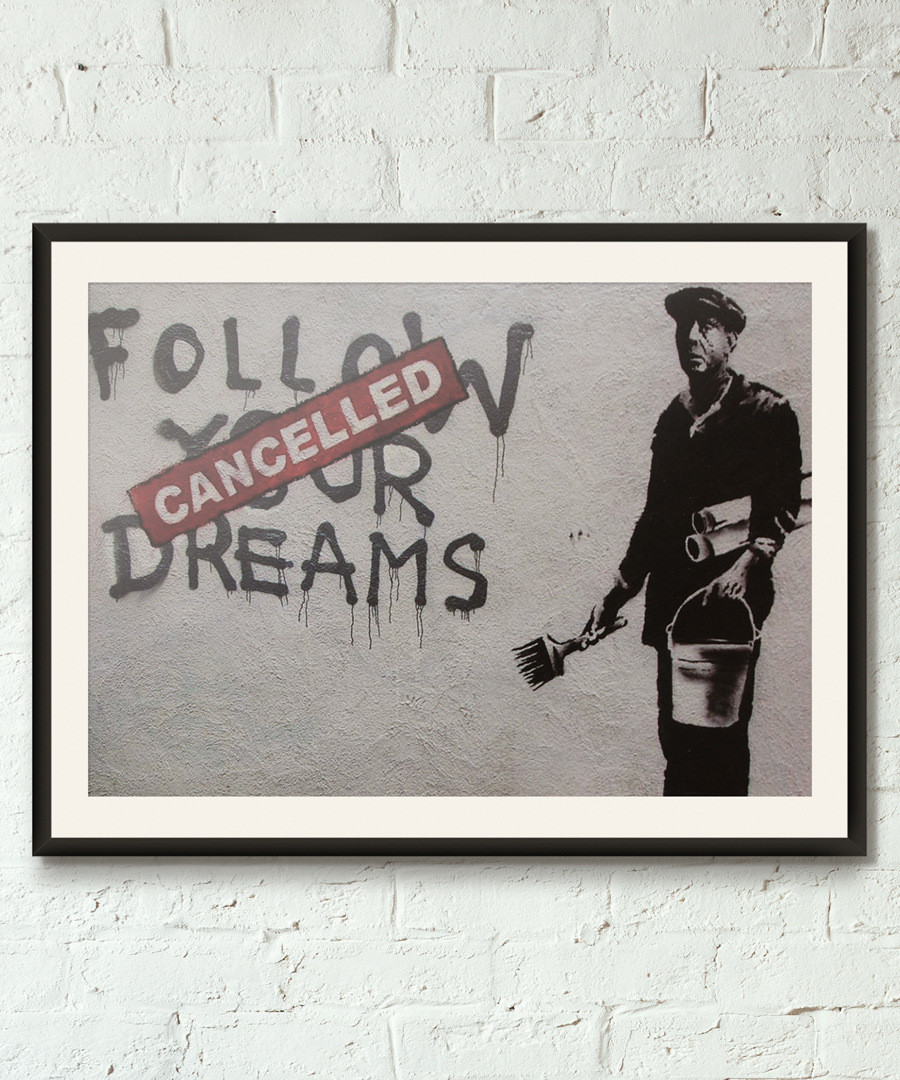 Too Late framed print 40cm Sale - banksy