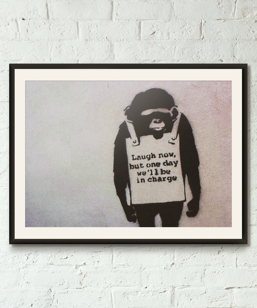 Global Warning framed print 40cm Sale - banksy