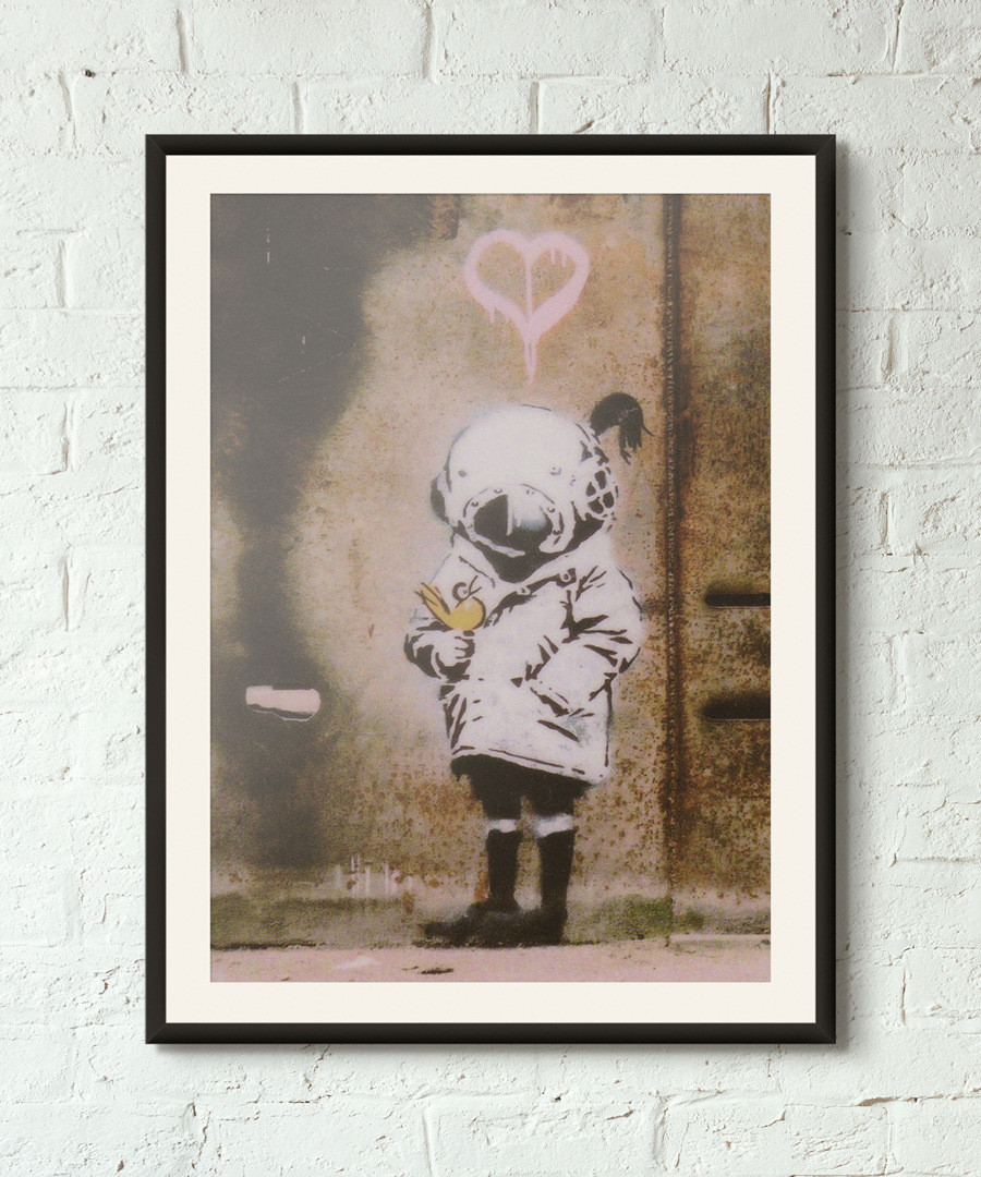 Diver Girl framed print 40cm Sale - banksy