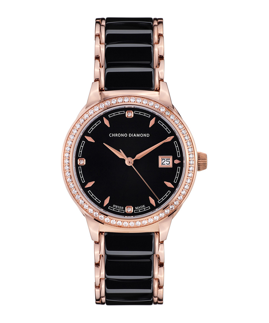 Thyrsa black diamond dial watch Sale - chrono diamond